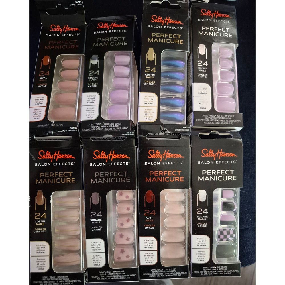 8 packages of Sally Hansen Salon Effects Perfect Manicure 24 Nails‎
